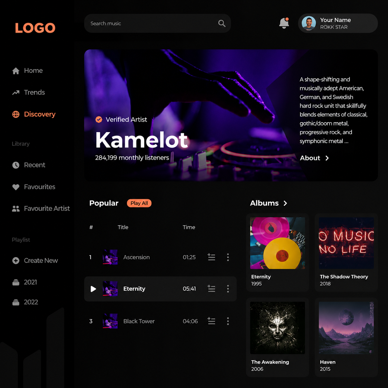 Music Website Design